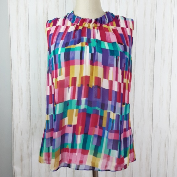 Jones New York Tops - Jones New York Bright Geometric Blouse Sleeveless